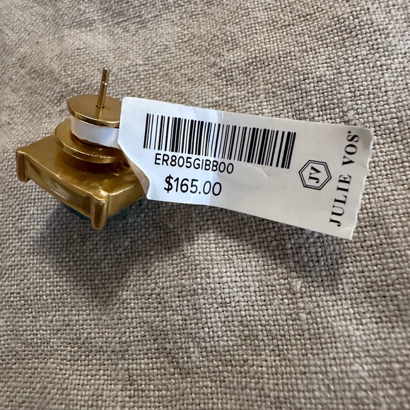 Julie Vos Antonia Statement Stud Earrings - Iridescent Bahamian Blue - NWT - Picture 6 of 11